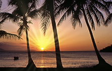 Sonnenuntergang am Palmenstrand, Karibik, Dominikanische Republik - sunset at palmbeach, caribian sea, dominican republi