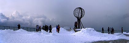Nordkap mit eisernem Globus im Winter, Norwegen - north cape with iron globe in the winter, norway